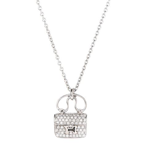 hermes constance necklace white gold|Hermes Constance Charm Diamond white gold Pendant .